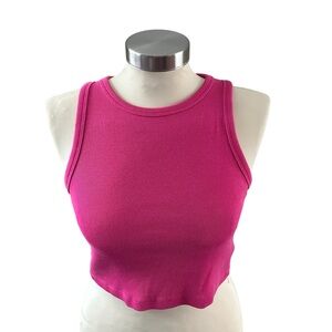 H&M Pink Ribbed Cropped Tank Top